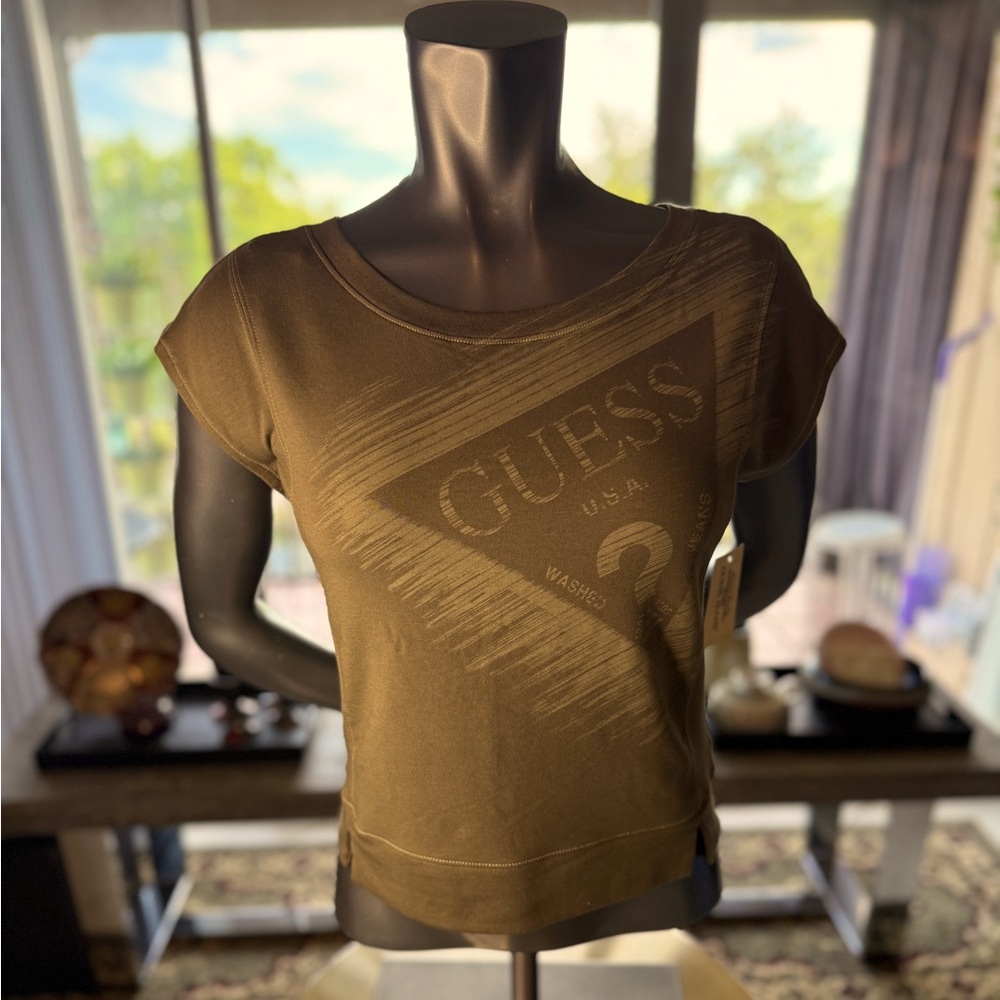 GUESS Khaki Women's Muscle Tee